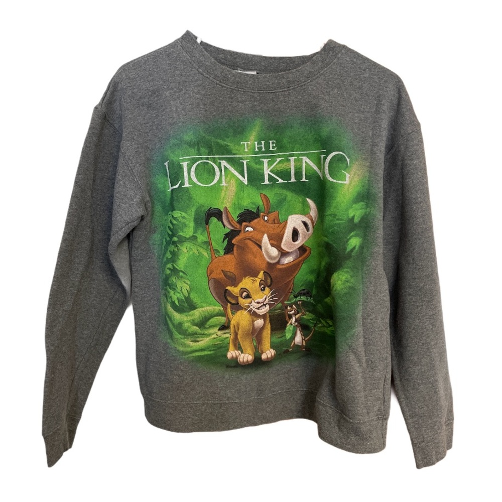 Disney Lion King Gray Crewneck Sweater Long Sleeve